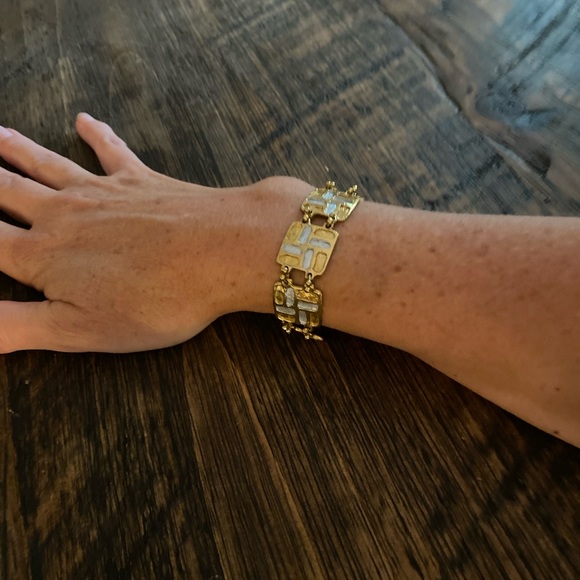 Art Deco Bracelet Rectangular Block Pattern - Picture 2 of 7